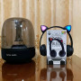 Bluetooth-наушники с кошачьими ушками P47M беспроводные с LED-подсветкой черные