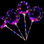 Светодиодный воздушный шар бобо круглый с наклейками led с ручкой на палочке для свадьбы, праздника, подарка