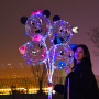 Светодиодный воздушный шар бобо круглый с наклейками led с ручкой на палочке для свадьбы, праздника, подарка
