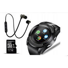 Сенсорні смарт годинник Smart Watch V8+карта пам'яті 16GB+ bluetooth навушники В ПОДАРУНОК!!!!