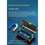 Навушники Bluetooth 5,0 F9 цифровий дисплей TWS сенсорна гарнітура чорні