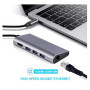 USB-хаб Dynamode USB3.1 TypeC to HDMI + 3хUSB3.0 + Gigabit LAN + USB TypeC Charging + SD / MicroSD до 4K