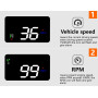 Проектор, проекція приладової панелі на лобове скло автомобіля OBD2-X5 HUD A900 спідометр (універсальний)