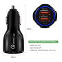Автомобільний зарядний пристрій прикурювач Універсальний подвійний XCZJ USB Quick Charge 3,0 швидкий