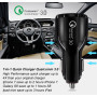 Автомобільний зарядний пристрій прикурювач Універсальний подвійний XCZJ USB Quick Charge 3,0 швидкий