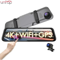 Автомобільний відеореєстратор Zimtop 4K WiFi gps нічного бачення, дзеркало заднього виду