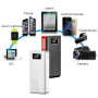 Power bank 30 000 мАч быстрая зарядка Зарядное устройство аккумулятор для телефона LED дисплей фонарик