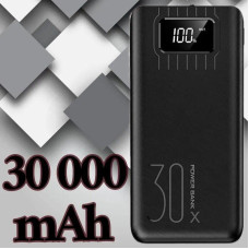 Power bank 30 000 мАч быстрая зарядка Зарядное устройство аккумулятор для телефона LED дисплей фонарик