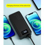 Power bank 30 000 мАч быстрая зарядка Зарядное устройство аккумулятор для телефона LED дисплей фонарик