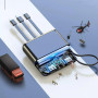 Power Bank 20000 Mah портативный мини с цифровым дисплеем 4 кабеля черный