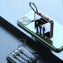 Power Bank 20000 Mah портативный мини с цифровым дисплеем 4 кабеля черный
