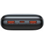 Power bank Baseus Bipow Pro з цифровым дисплеем 20000mAh быстрая зарядка 22.5W черный