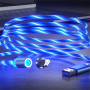 Магнитный зарядный кабель со светодиодом 3 в 1 usb кабель UC002