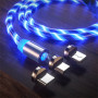 Магнитный зарядный кабель со светодиодом 3 в 1 usb кабель UC002