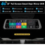 Автомобильный видеорегистратор-зеркало DVR 10-дюймовый IPS сенсорный экран 4G Android GPS Wi-Fi ADAS 2 камеры