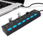 Usb-хаб 7 портов USB 3,0 концентратор разветвитель с выключателями