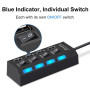 Usb-хаб 7 портов USB 3,0 концентратор разветвитель с выключателями