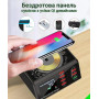 Многопортовое зарядное устройство  беспроводной зарядкой на 8 USB, 100W цифровой дисплей