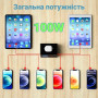 Многопортовое зарядное устройство  беспроводной зарядкой на 8 USB, 100W цифровой дисплей