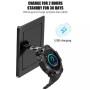 Умные водонепроницаемые часы с Bluetooth FD68s Black круглые сенсорный смарт-браслет