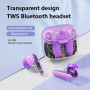 Bluetooth навушники KW20 TWS із шумозаглушенням Bluetooth 5,3 HIFI якість звуку прозорий кейс білі