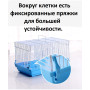 Велика клітка для птахів, хом'яка, кролика з годівницею та напувалкою 47*30*30 см рожева