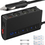 Автомобільне швидке заряджання 4usb 180W qc3.0 з перемикачем