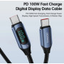 Кабель для швидкого заряджання смартфона Type C 100 Вт PD з дисплеєм