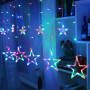 Xmas гірлянда STAR CURTAIN 12 BLUE Зірки 3M*80CM*50CM