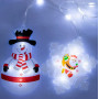 Гірлянда XMAS Штора Фігурки 3D Сніговика та Сніжинки 3М*70СМ
