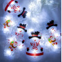 Гірлянда XMAS Штора Фігурки 3D Сніговика та Сніжинки 3М*70СМ