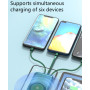 Портативний Power Bank зелений ХМ-368 20000 мАг 5 в 1 Android/TYPE-C/Apple