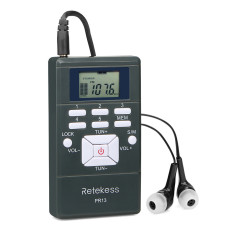 Кишенькове FM-радіо Retess PR13 C 24-годинним цифровим годинником, регулятор гучності