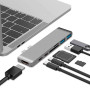 Адапрет перехідник, хаб для MacBook Space Gray 7в 1 Type-C + Type-A + HDMI 4K + MicroSD + SD