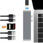 Адапрет перехідник, хаб для MacBook Space Gray 7в 1 Type-C + Type-A + HDMI 4K + MicroSD + SD