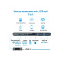 Адапрет перехідник, хаб для MacBook Space Gray 7в 1 Type-C + Type-A + HDMI 4K + MicroSD + SD